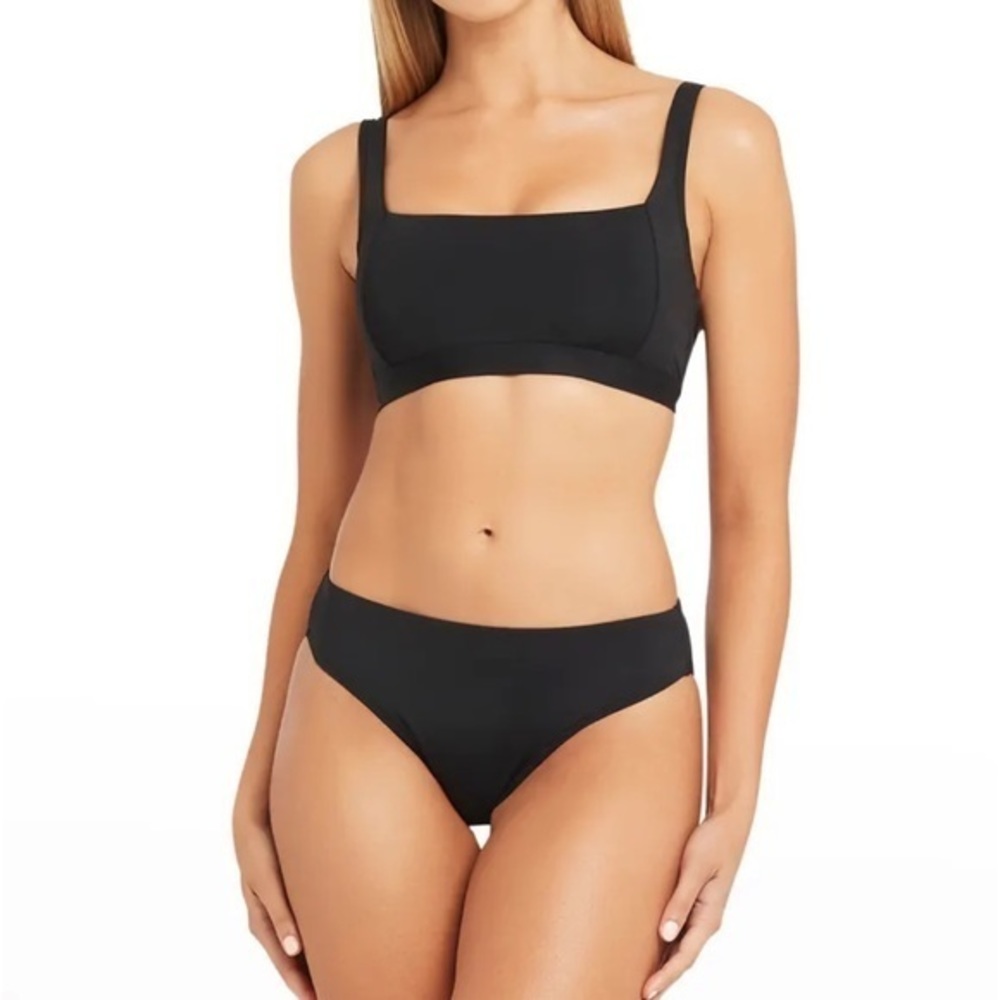 Sea Level NWT size 4 black bikini top square neck